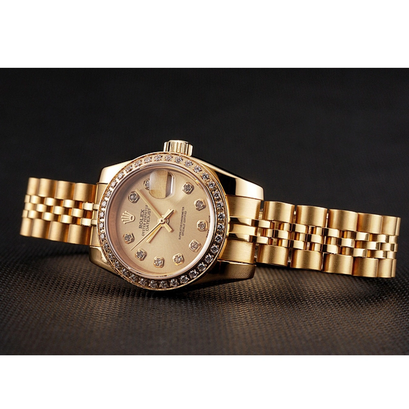 Good Copy Rolex Watches Bracelet Rolex Lady-Datejust Champagne Jubilee Bezel Gold Swiss Diamond Dial 1454096 0727